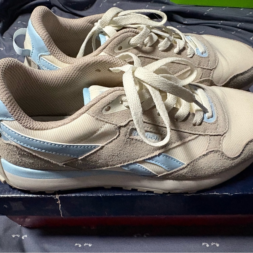 Stylish Cream and Tan Sneakers